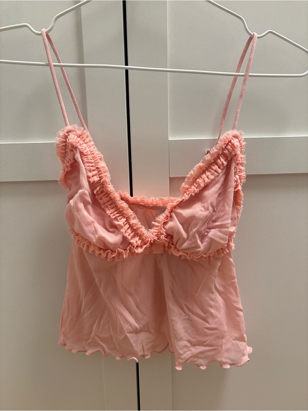 Urban Outfitters Pink Ruffled Tank Top